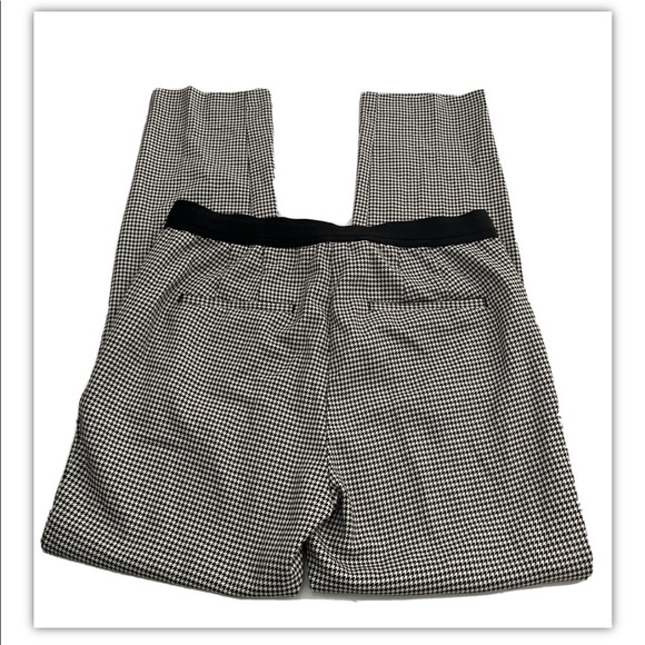 Zara Basic Plaid Pants Womens Size Medium Regular Fit Stretch Waist Straight Leg - Picture 4 of 10